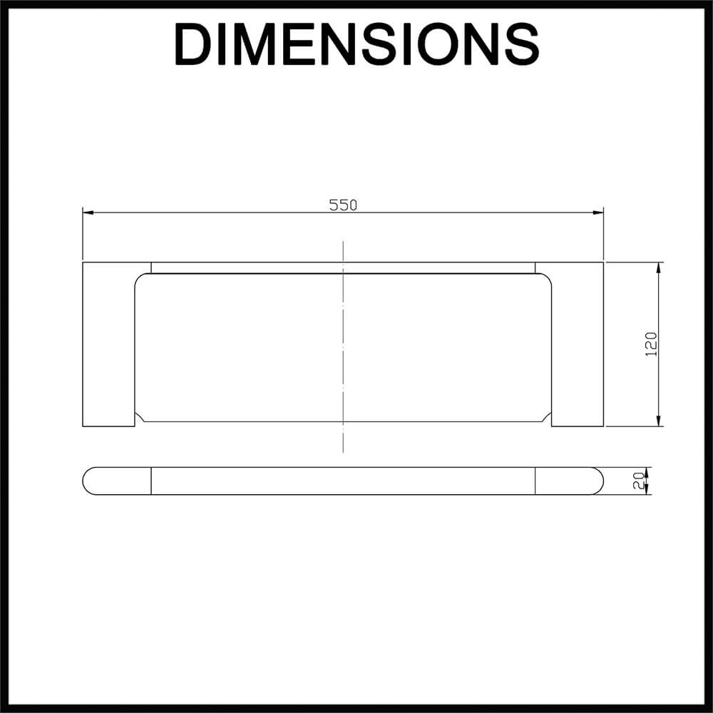 Norico Bellino Shower Shelf - Dimensions