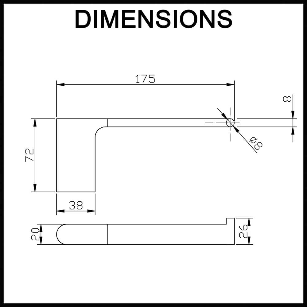 Norico Bellino Toilet Roll Holder - Dimensions