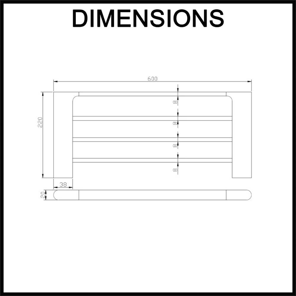 Norico Bellino Towel Rack - Dimensions