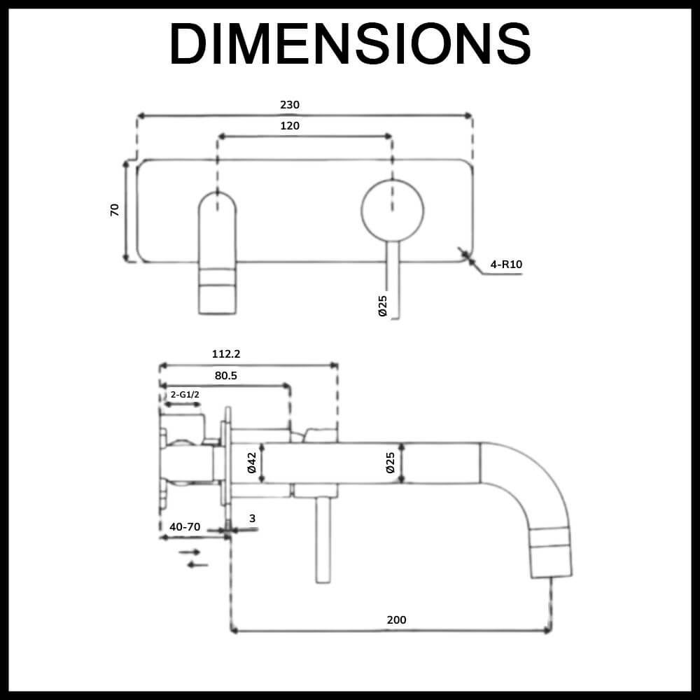wall mounted bathroom basin mixer and spout