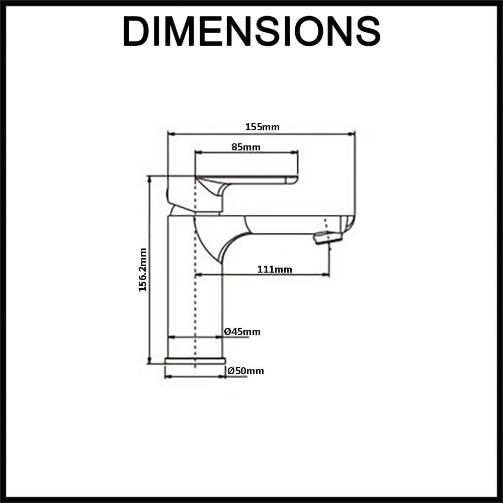 Norico Persano Basin Mixer Dimensions