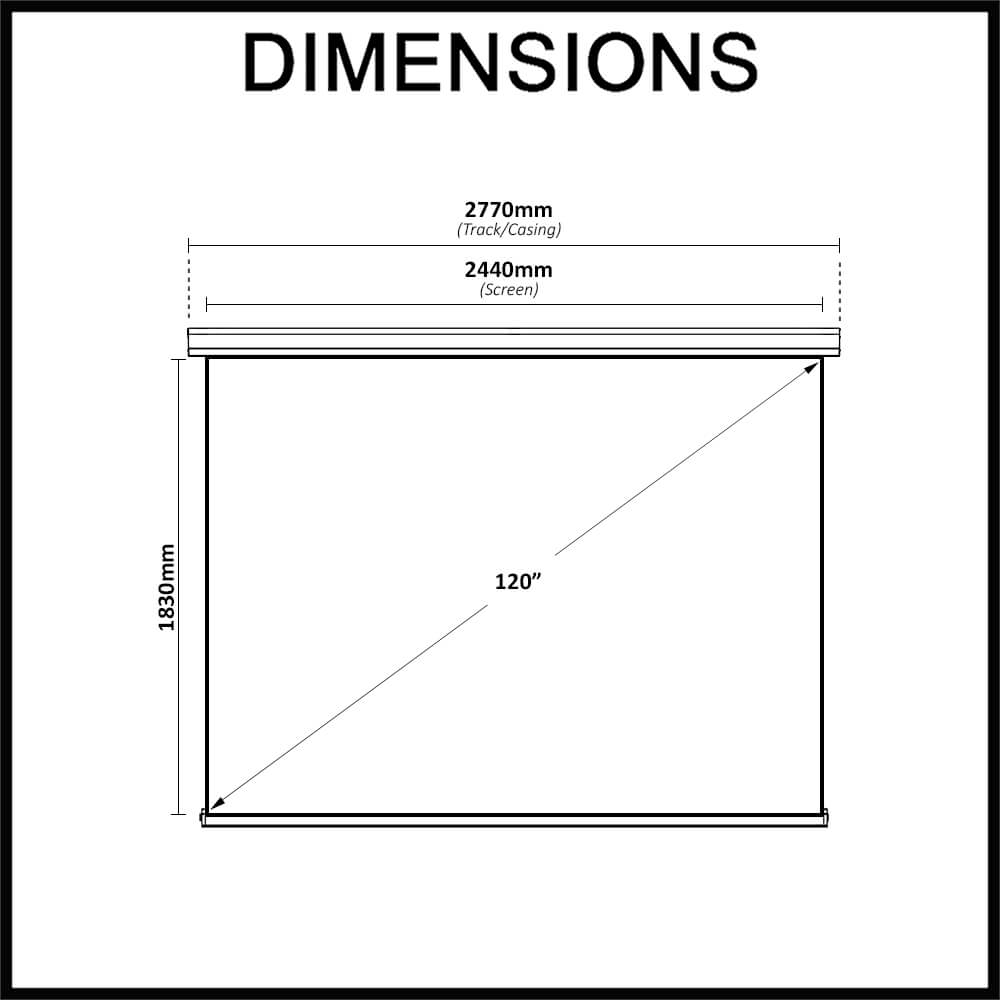 120 in projector screen with remote