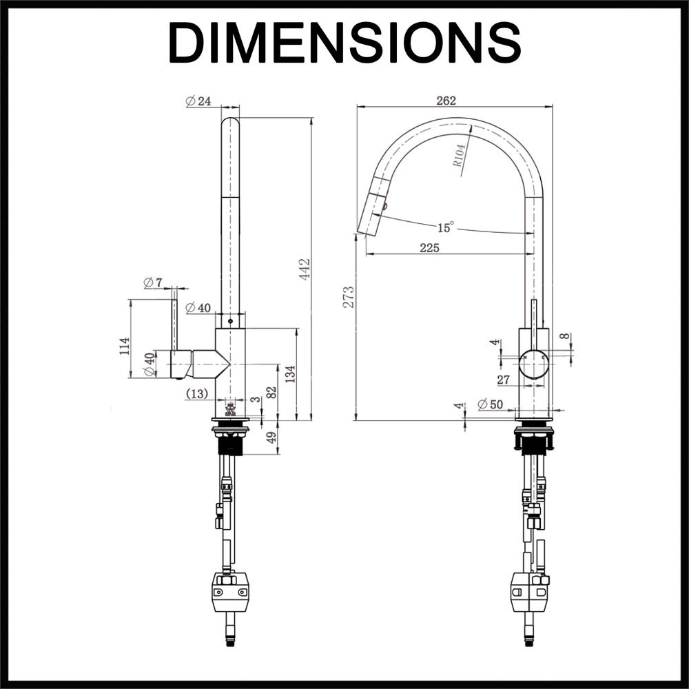 dual flow spray kitchen mixer tap meir
