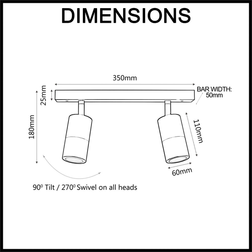 outdoor head adjustable 2 way spotlight