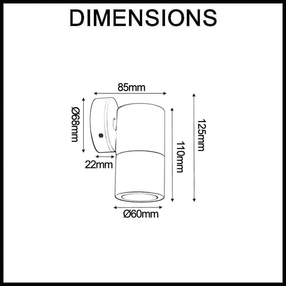 Outdoor/Indoor Wall Mount Down Light Fixture - 240V IP65 - White