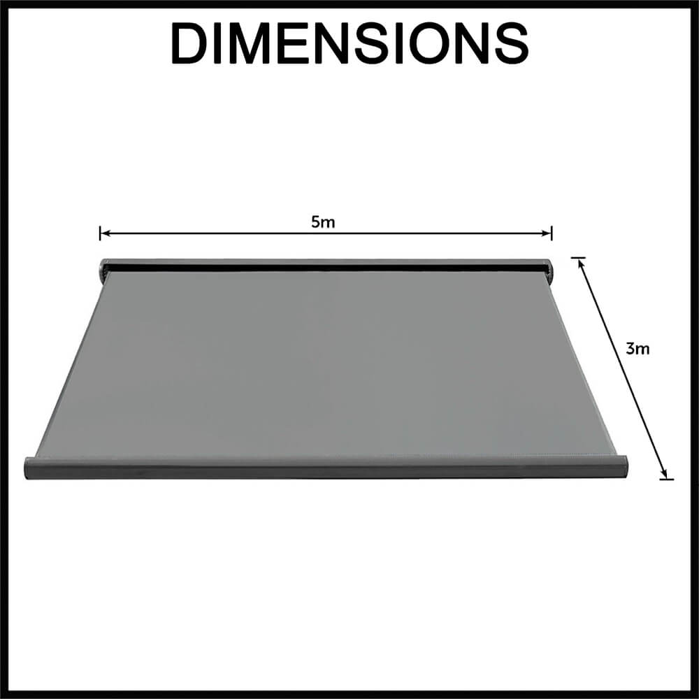 grey retractable outdoor awning