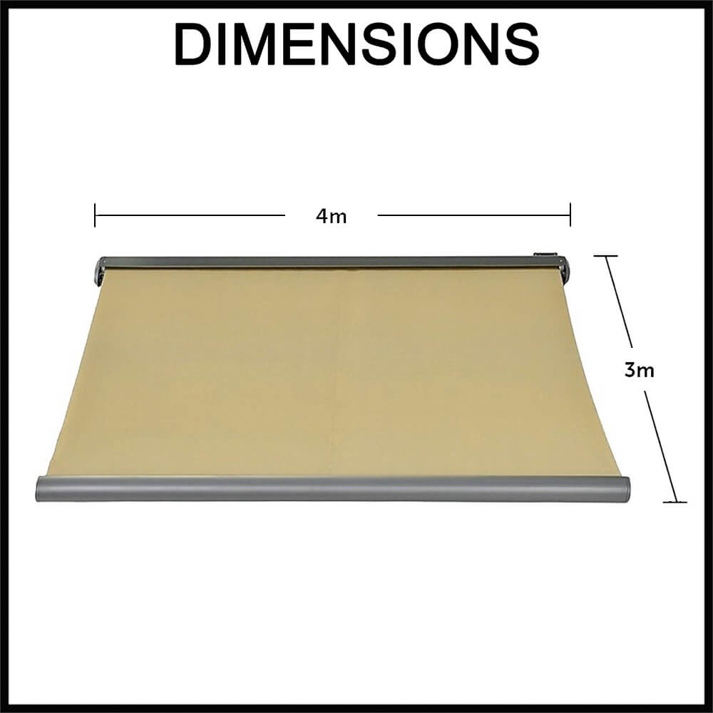 full cassette motorised awning 4m wide 3m projection
