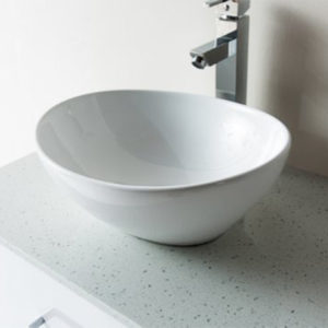 Bathroom Vanity Ceramic Basin Stone Top Modern Ensuite - 750mm - Wall Hung