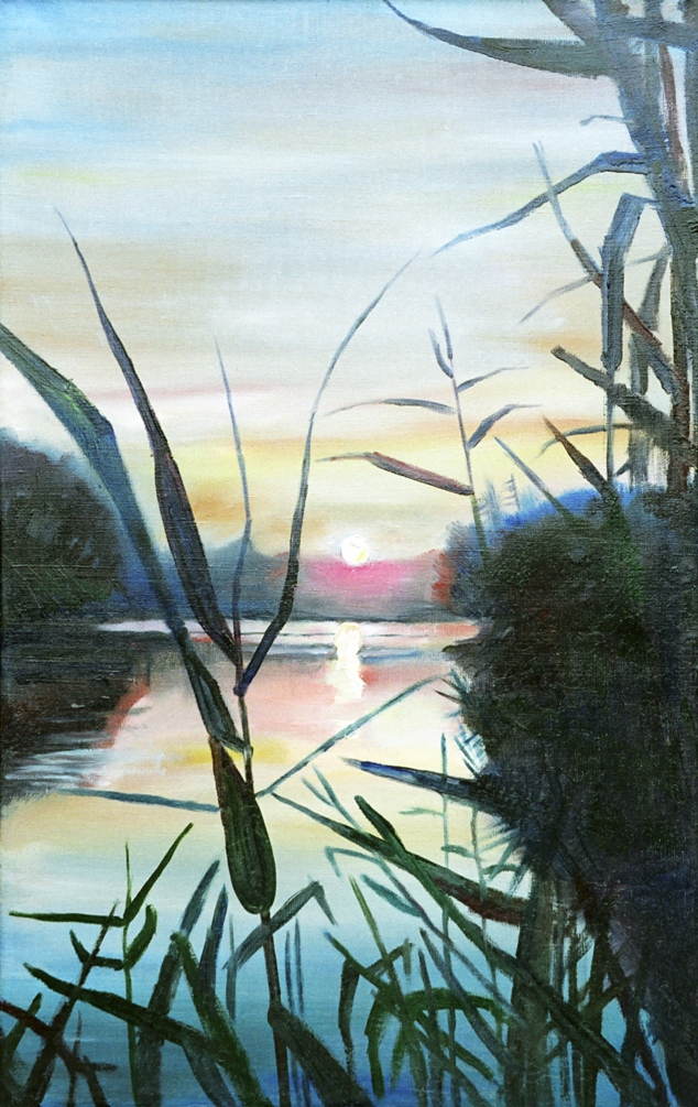 painting of sunset on the Dnieper