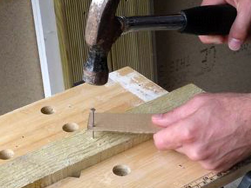 safely hammer with cardboard