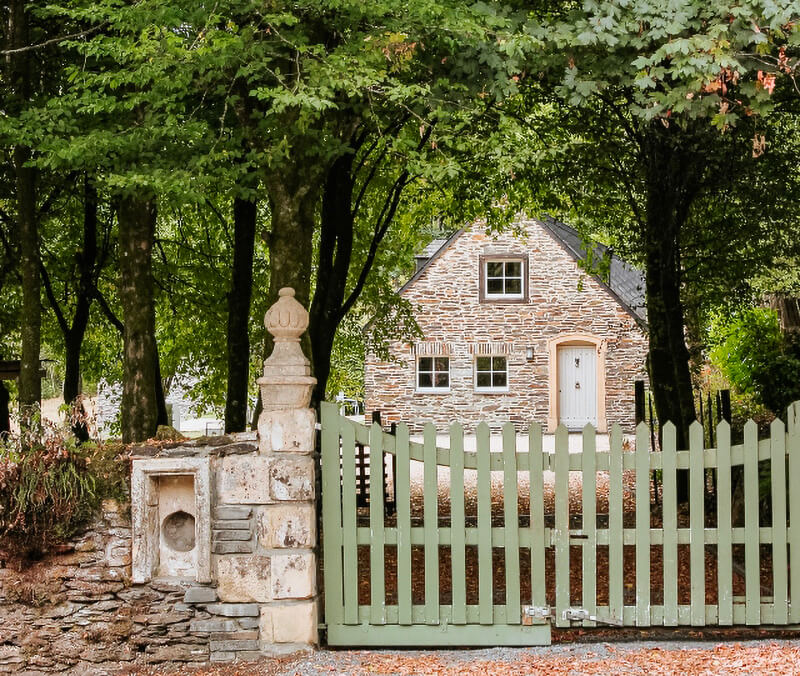 garden fence with trees